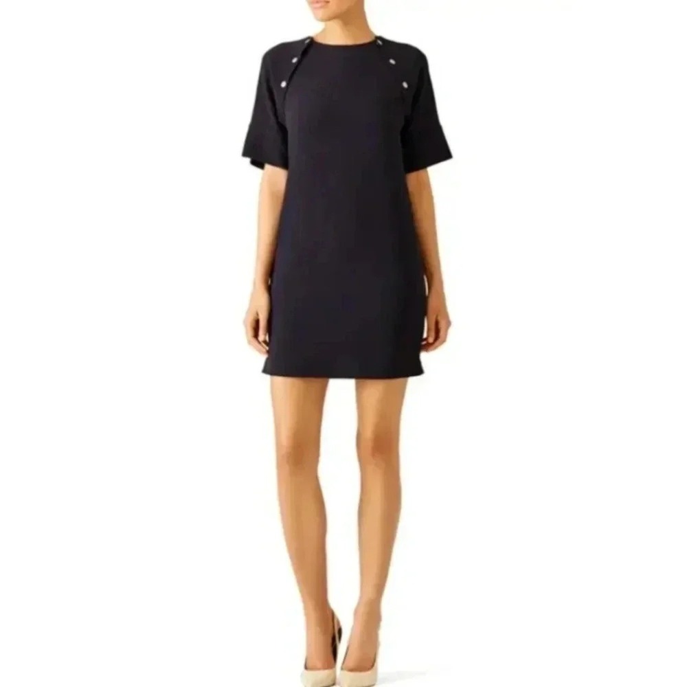 Theory Athrina Admiral Studded Knit Shift‎ Mini Dress Black Women XS